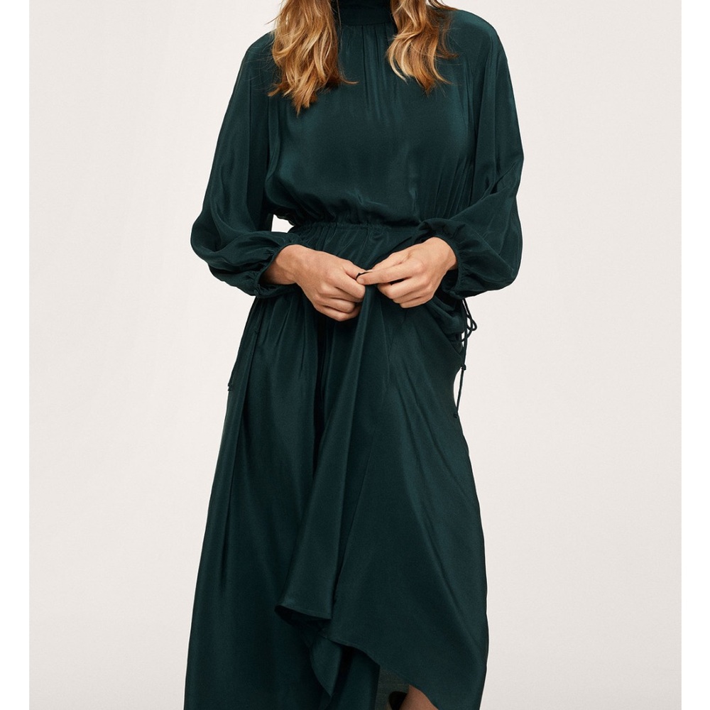Mango Black Long Sleeve Midi Dress - Picture 6 of 7
